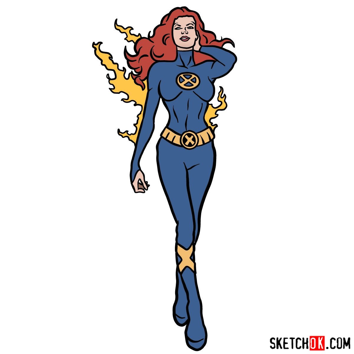 How to draw Jean Grey the Dark Phoenix