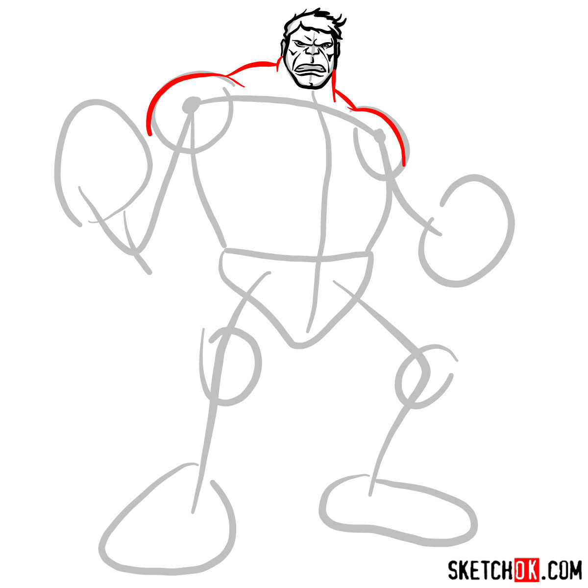 How to draw the Incredible Hulk