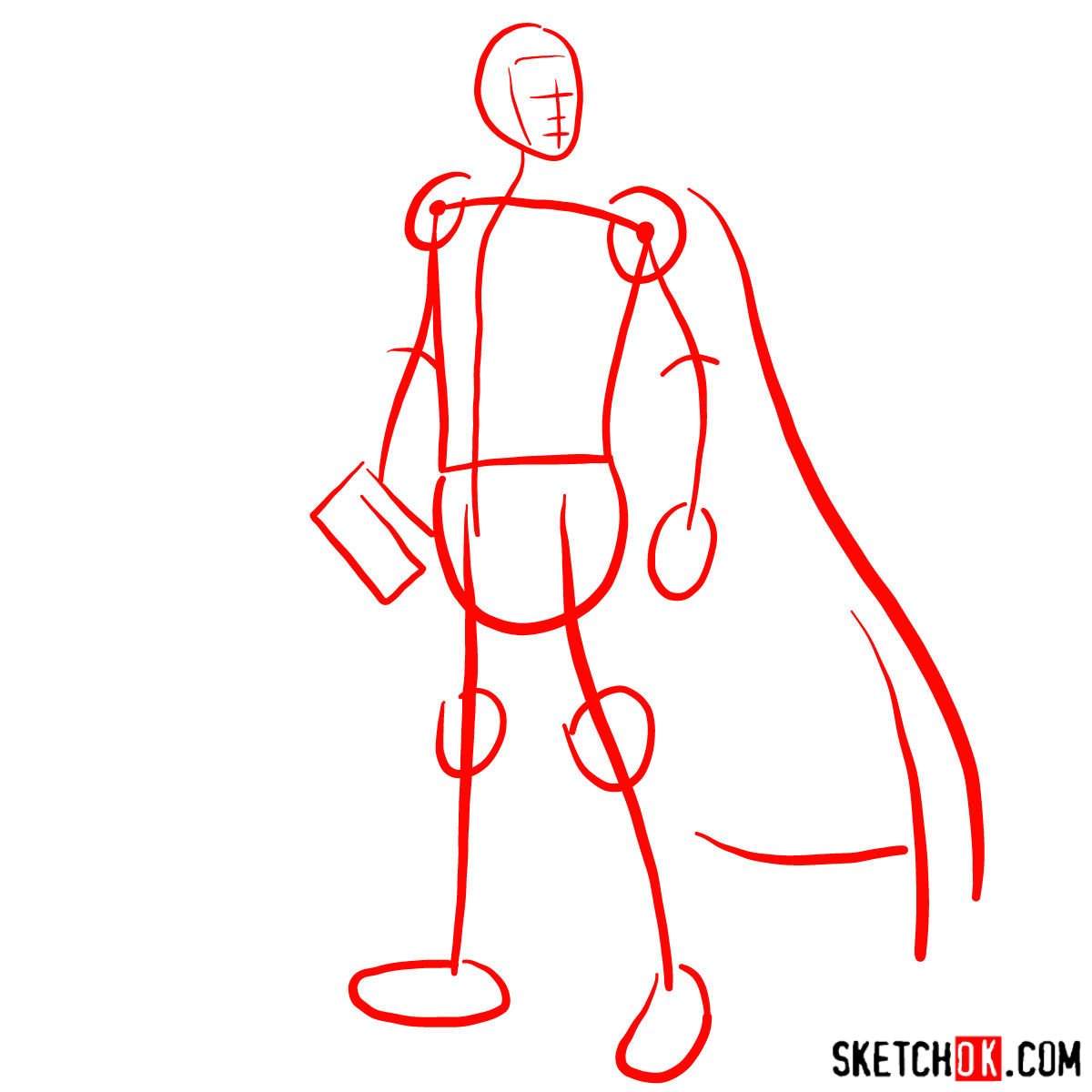 How to draw Thor Odinson (Chris Hemsworth) - step 01