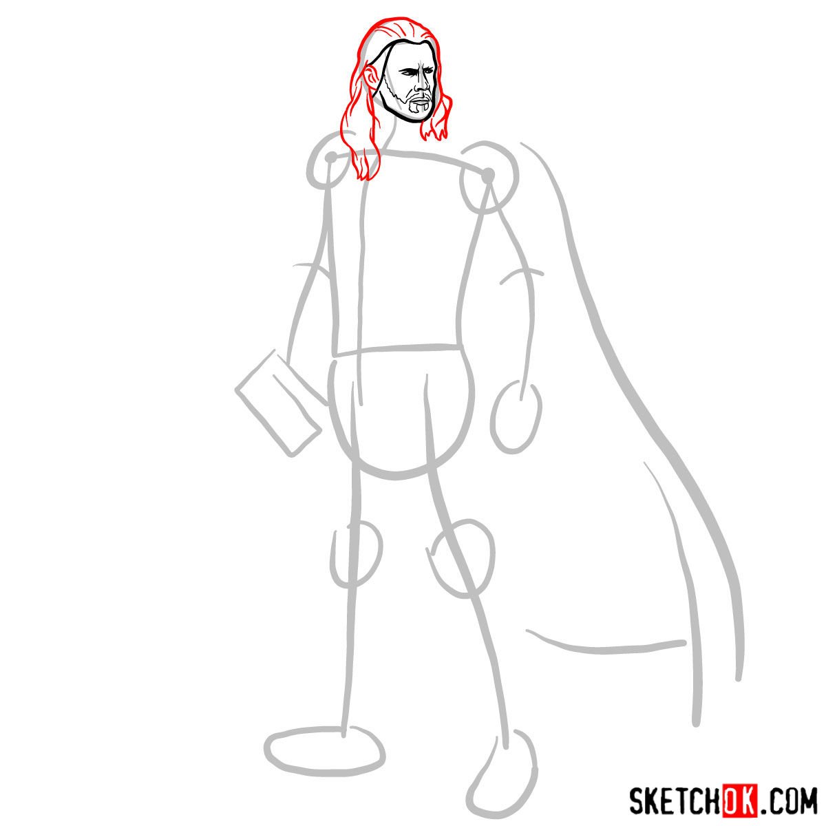 Drawing of Thor Chris Hemsworth from Avengers