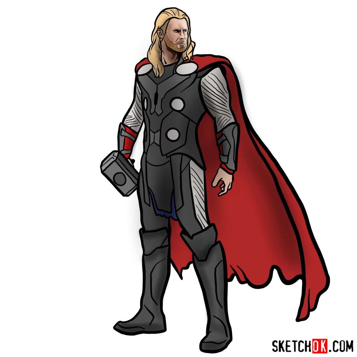 Dessin Thor Facile | Coiffures Cheveux Longs