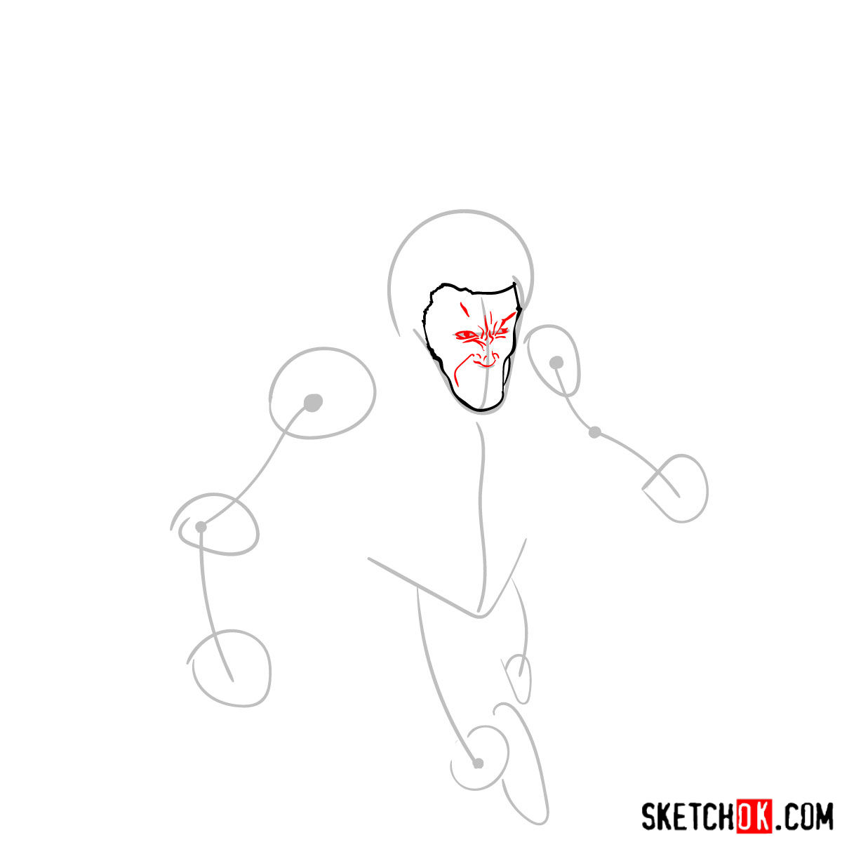 How to draw Banshee mutant from X-Men - step 03