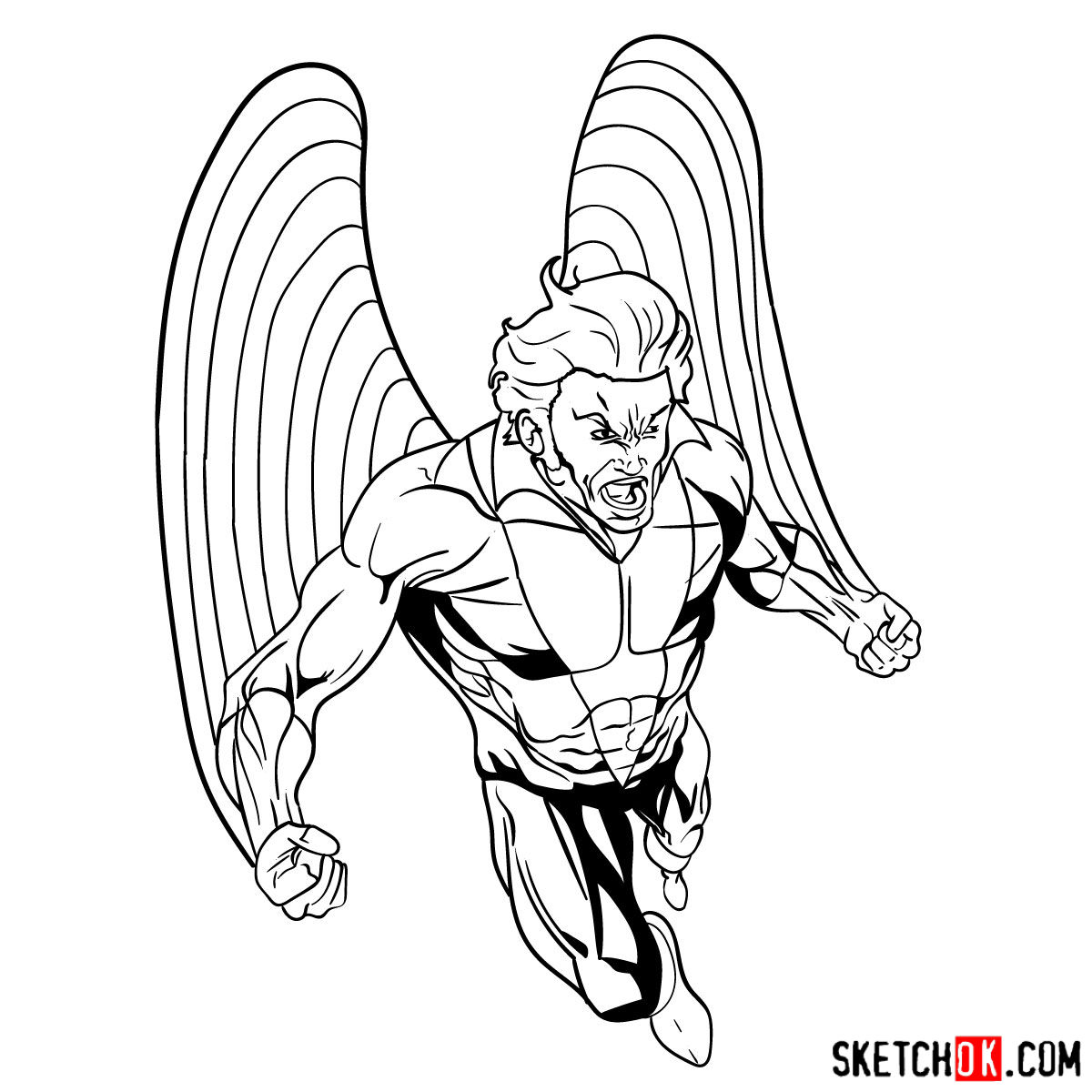 How to draw Banshee mutant from X-Men - step 20