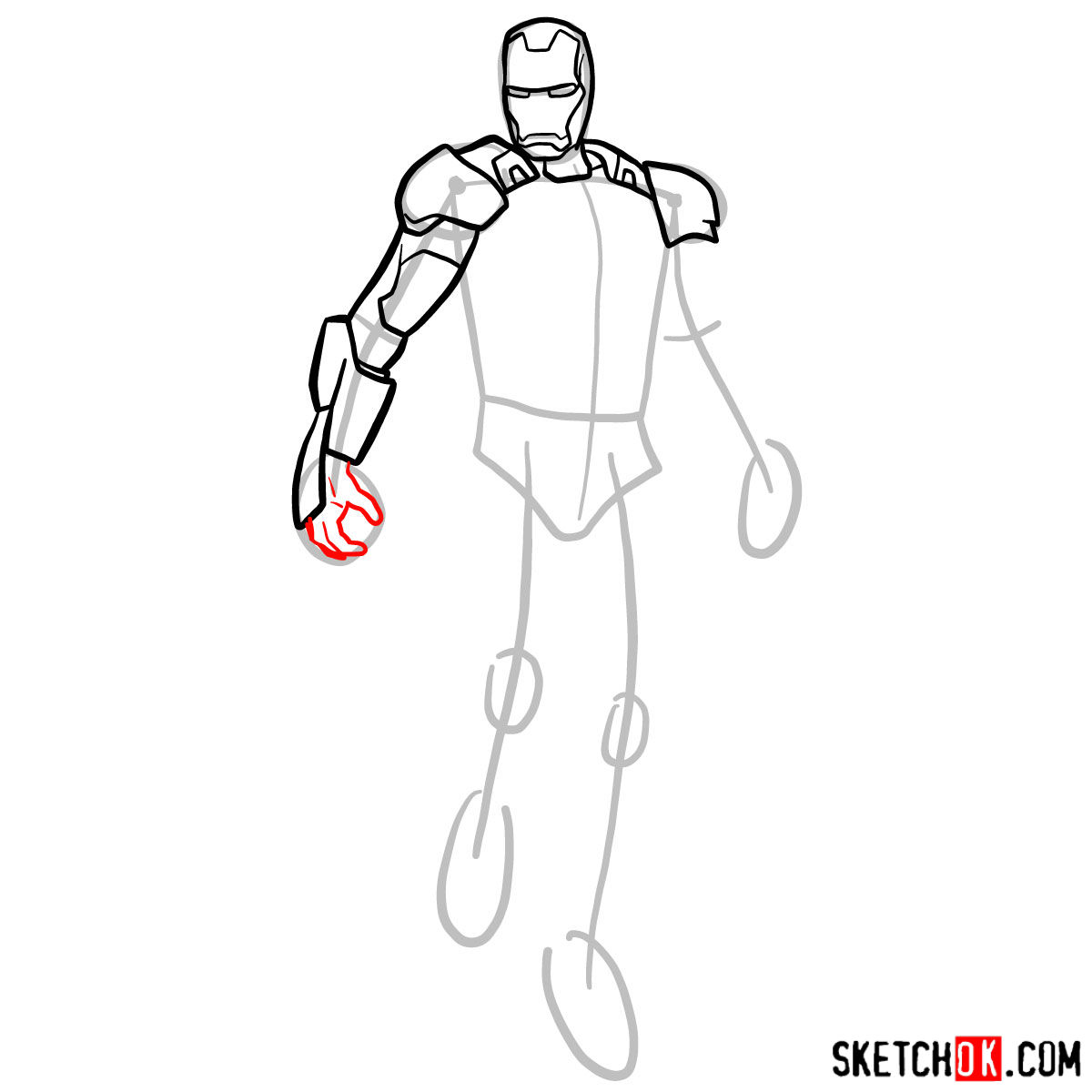 How To Draw Iron Man In Full Growth Step By Step Drawing Tutorials