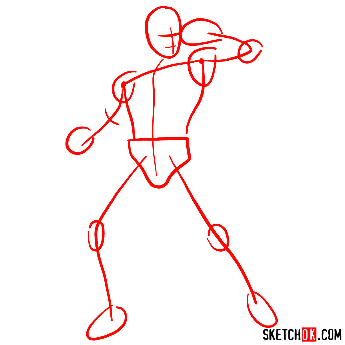 How to draw Cyclops from X-Men - step 01