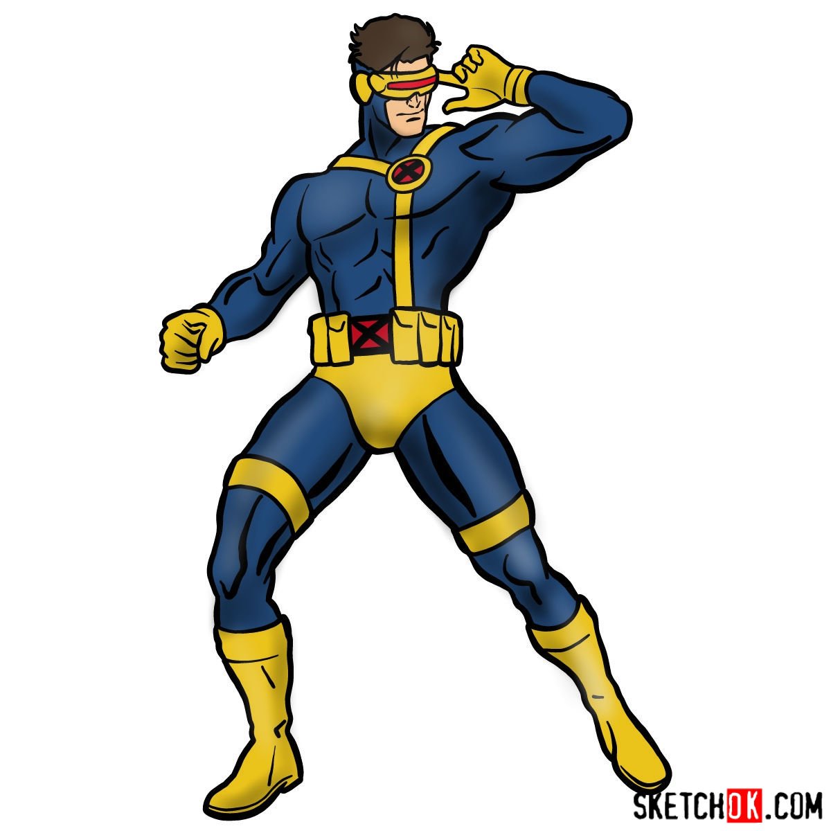 How to draw Cyclops from X-Men