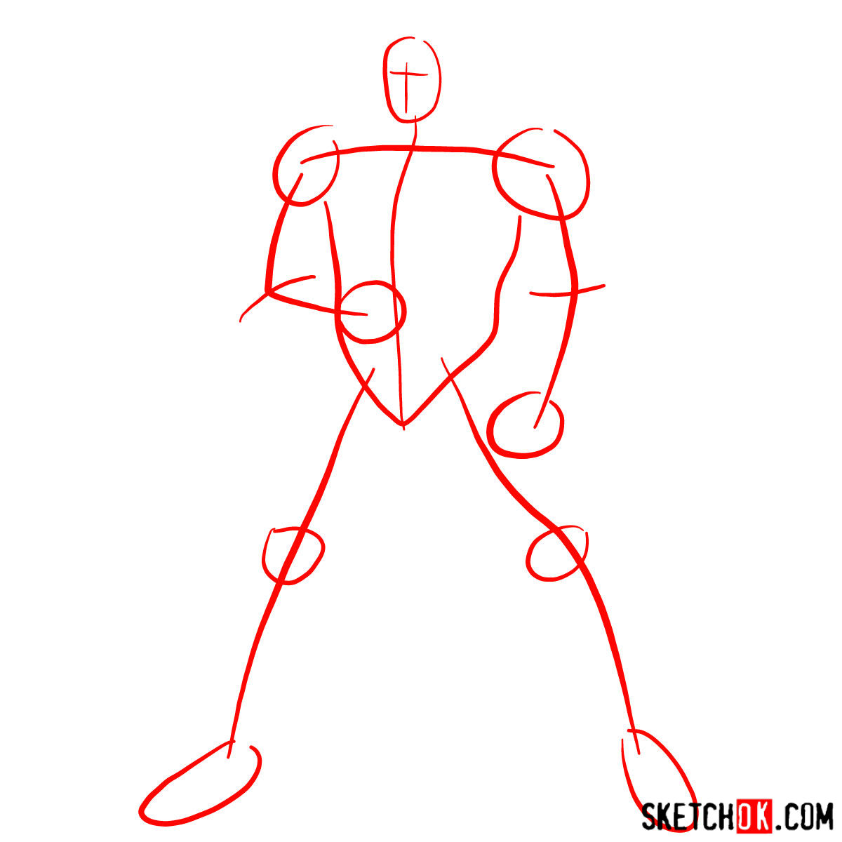 How to draw Warpath (Thunderbird) - step 01