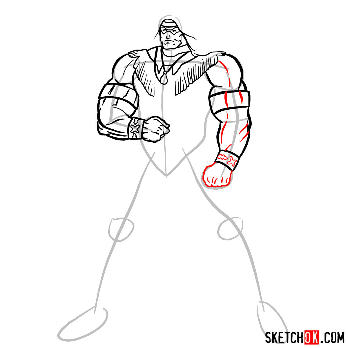 How to draw Warpath (Thunderbird) - step 09