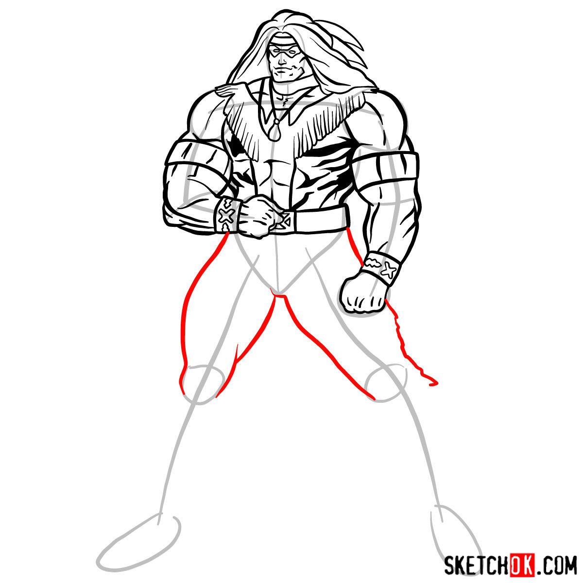 How to draw Warpath (Thunderbird) - step 13