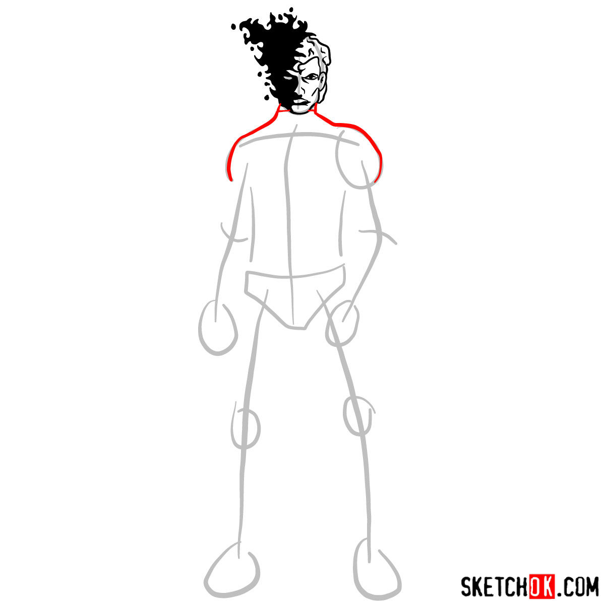 How to draw Sunspot (X-Men) - step 05
