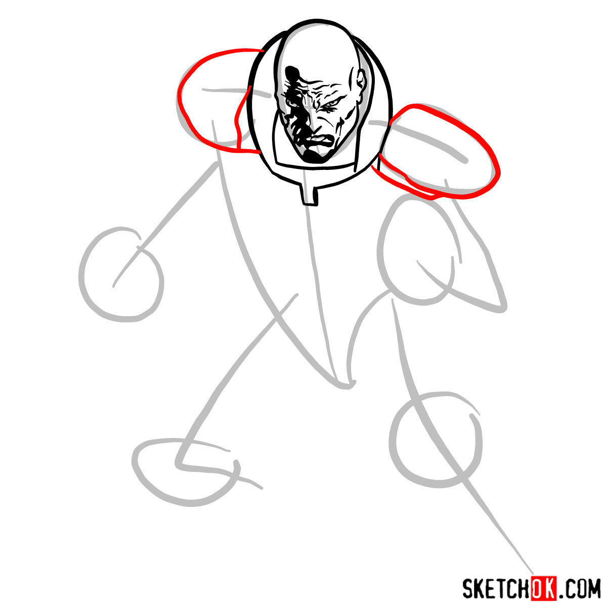 How to draw Lex Luthor - step 06