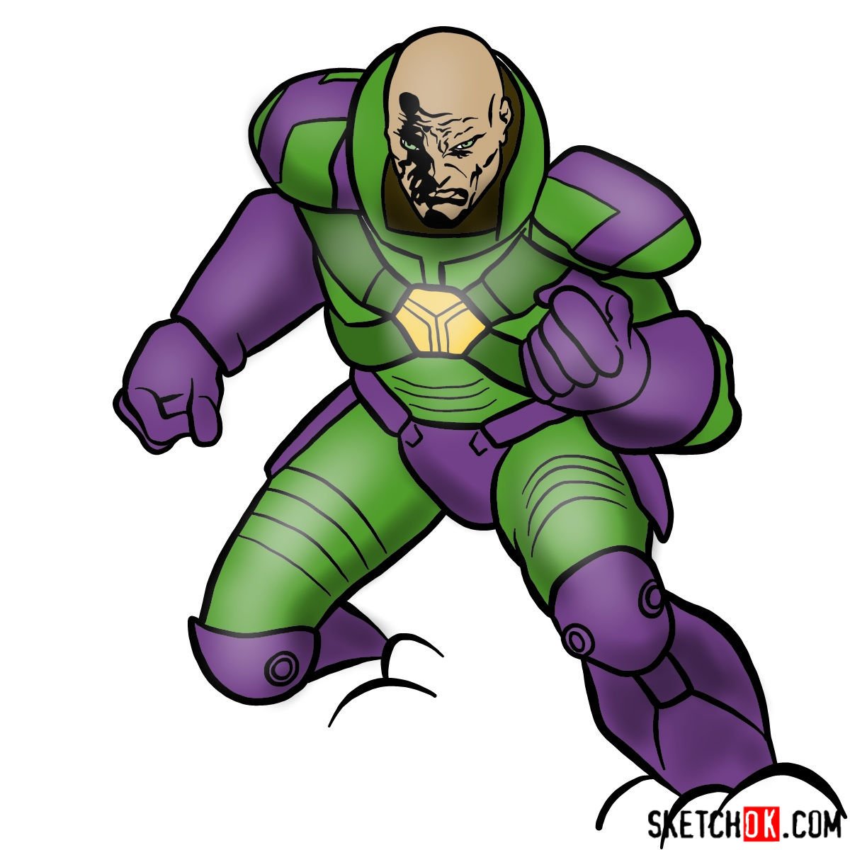 How to draw Lex Luthor