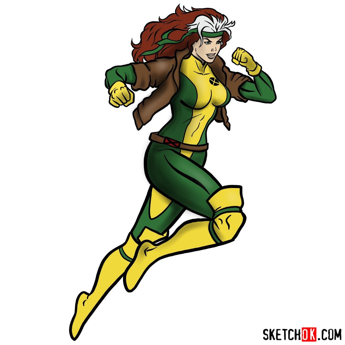 How to draw Rogue (Marvel)