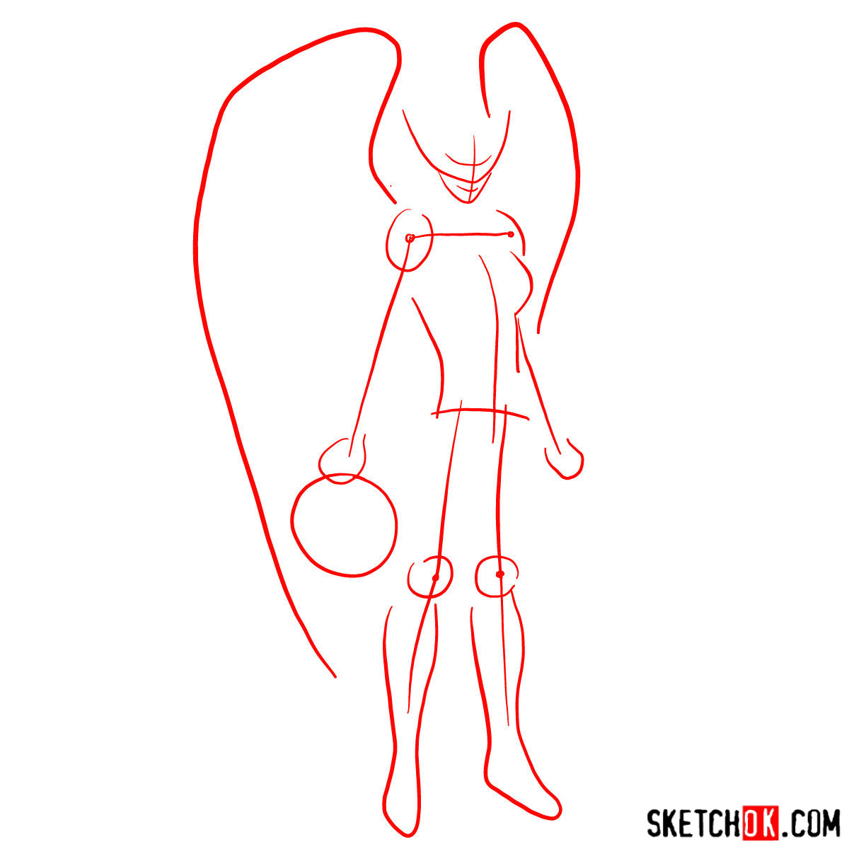 How to draw Hawkgirl DC superheroine - step 01