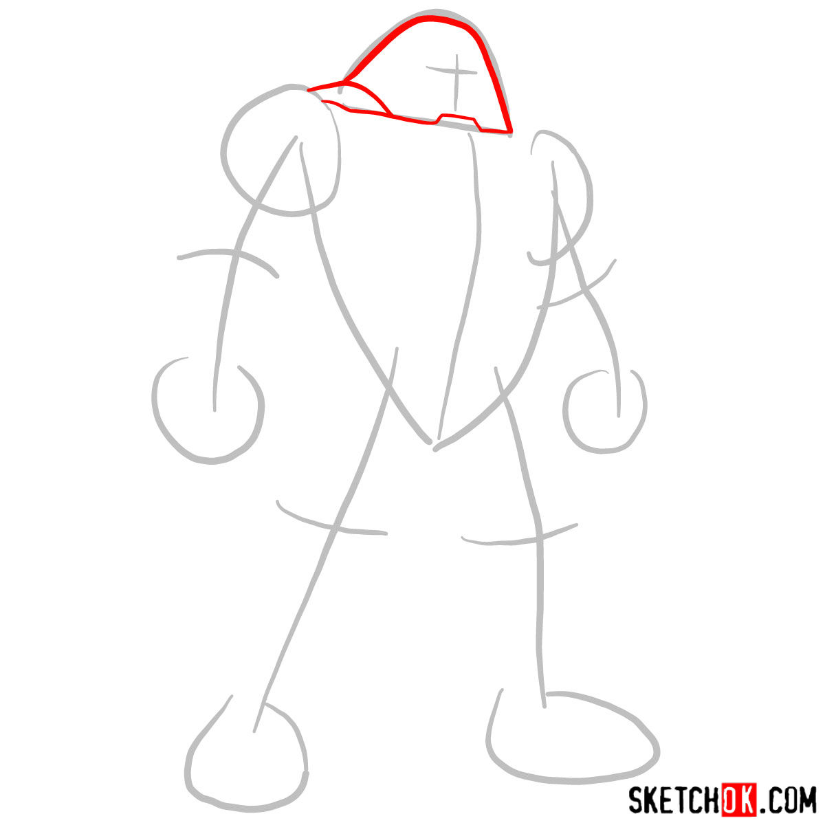 How to draw Juggernaut from X-Men - step 02