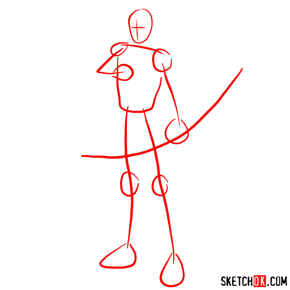 How to draw Roy Harper the Red Arrow (Speedy) - step 01
