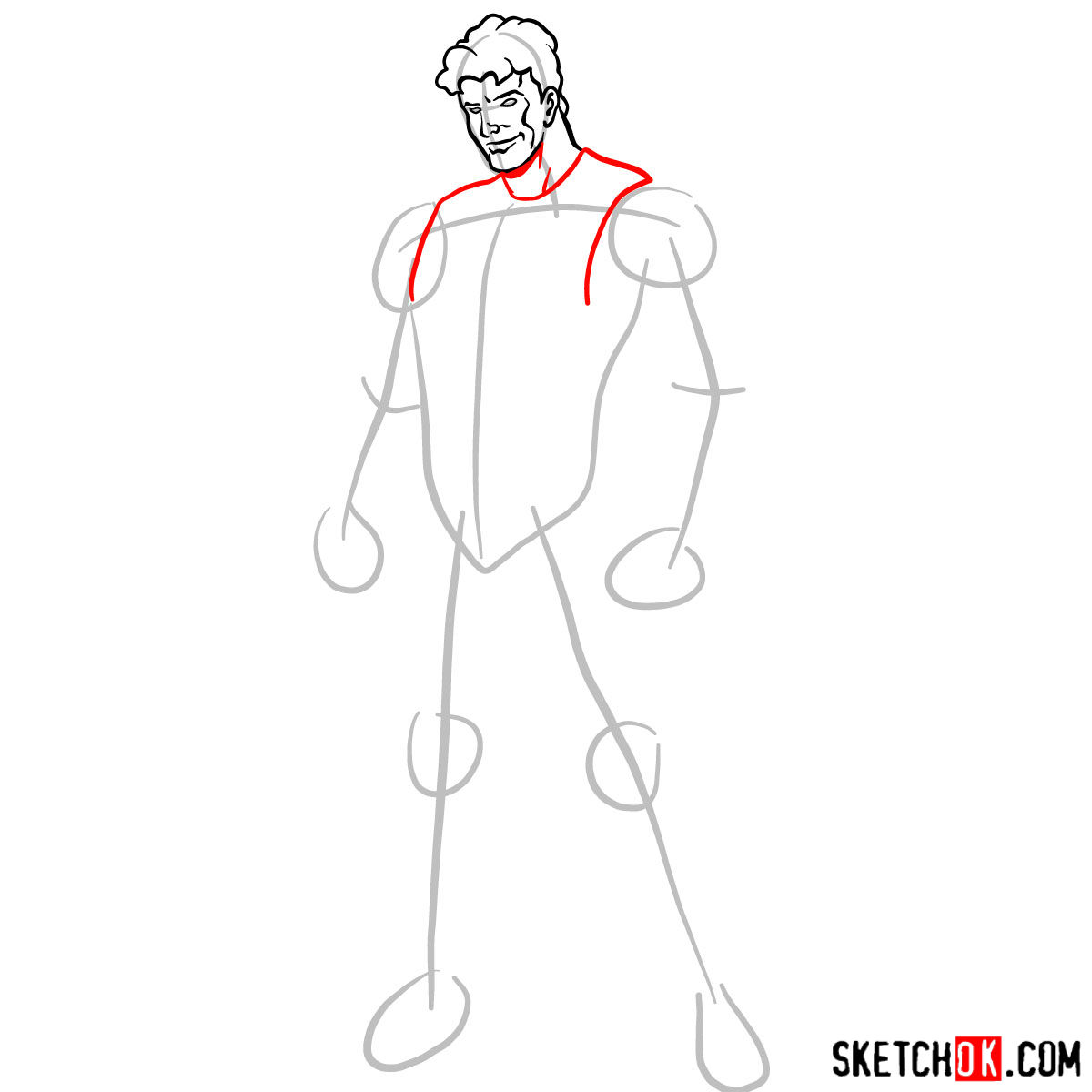How to draw Marvel's Wonder Man - step 05