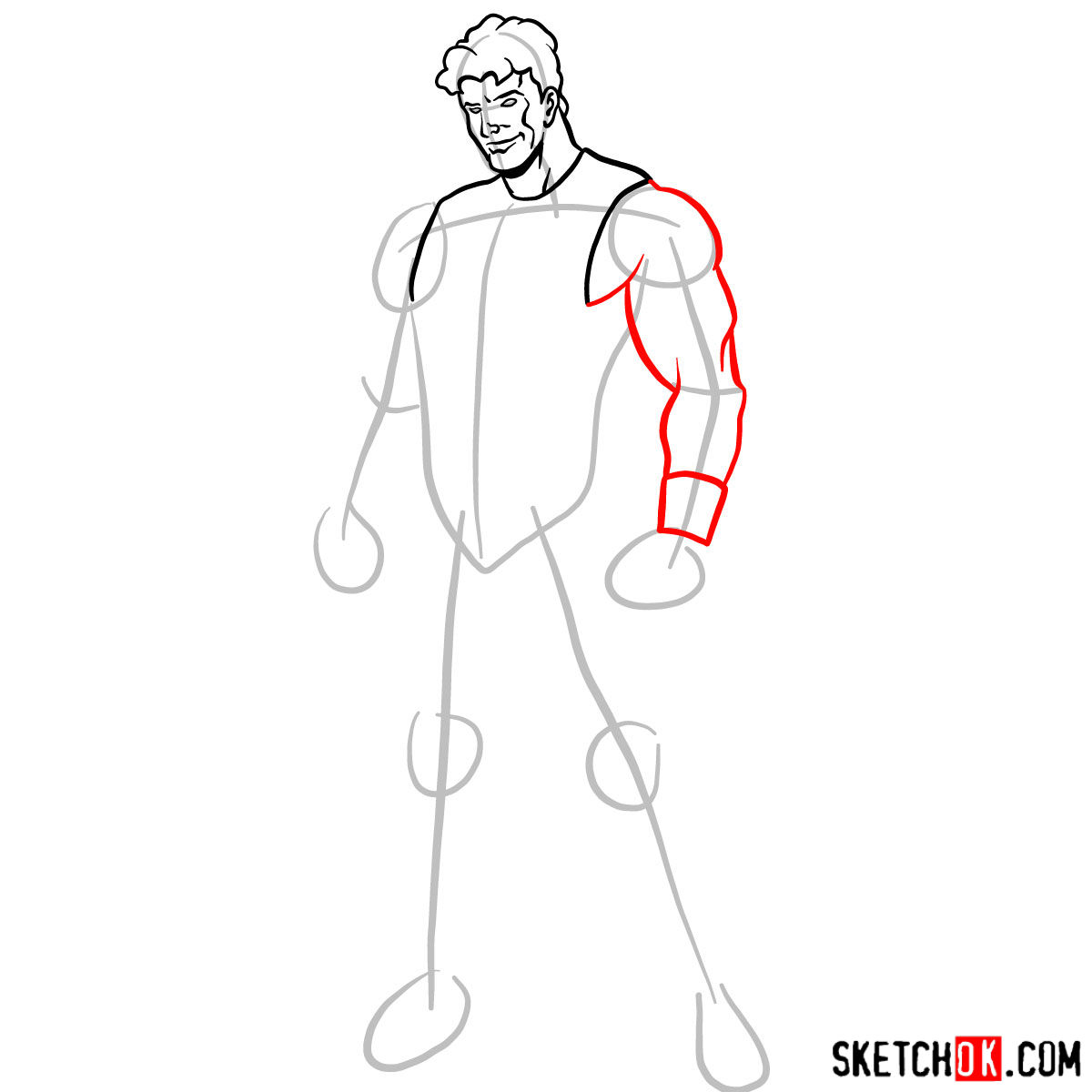 How to draw Marvel's Wonder Man - step 06