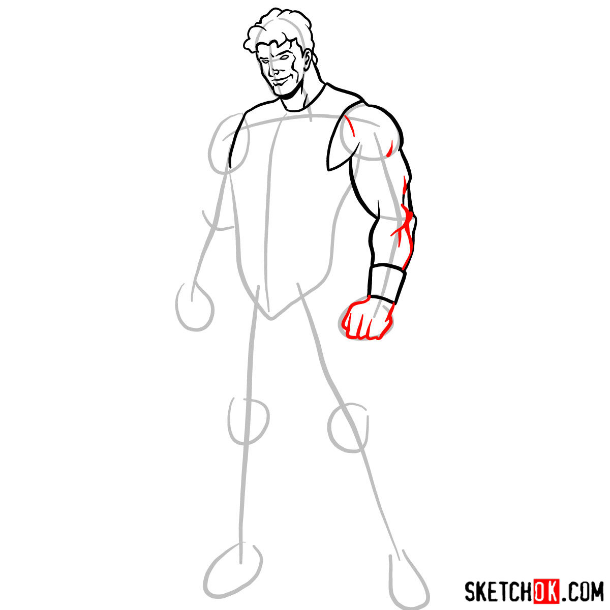 How to draw Marvel's Wonder Man - step 07
