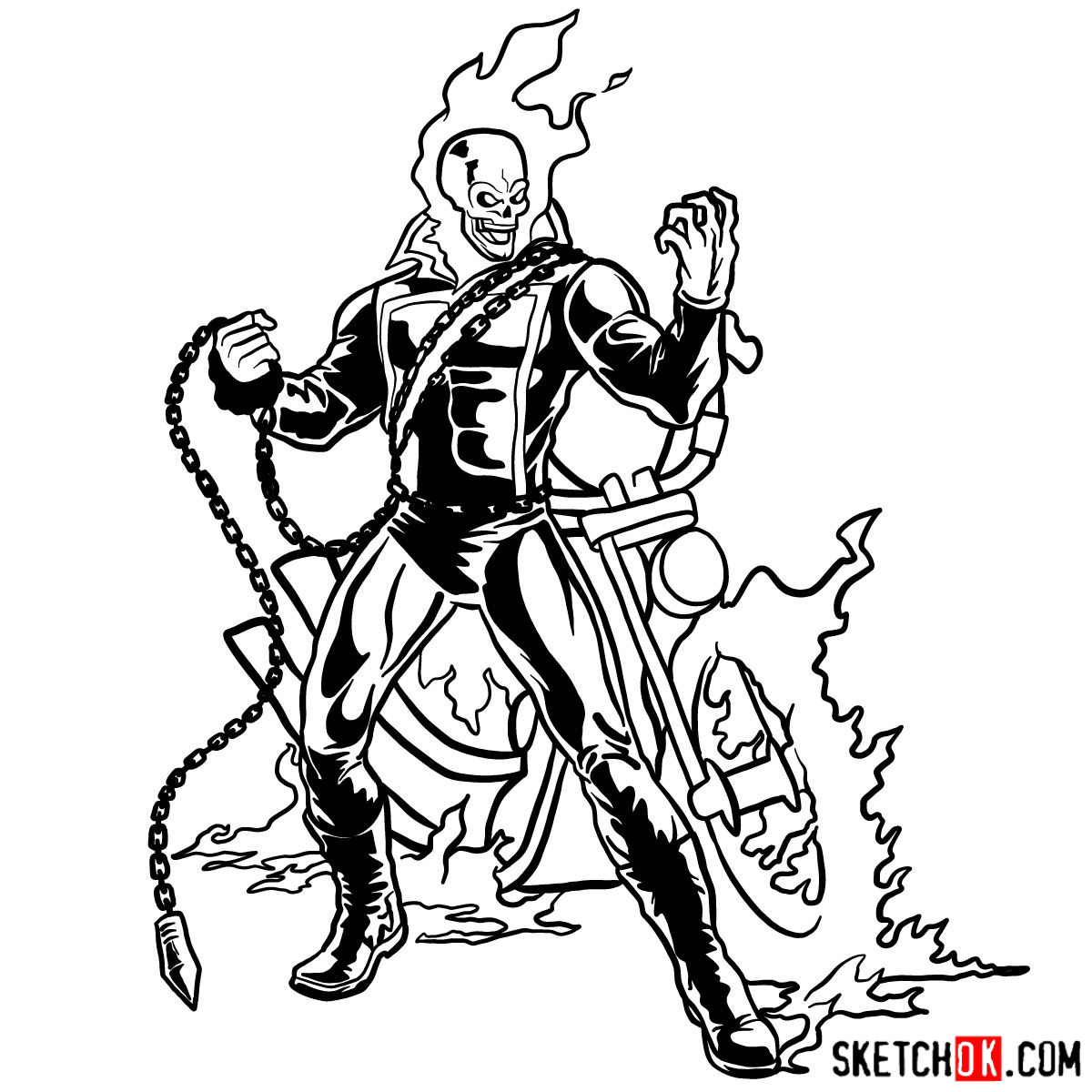 Download Ghost Rider Full Body Sketch Pics