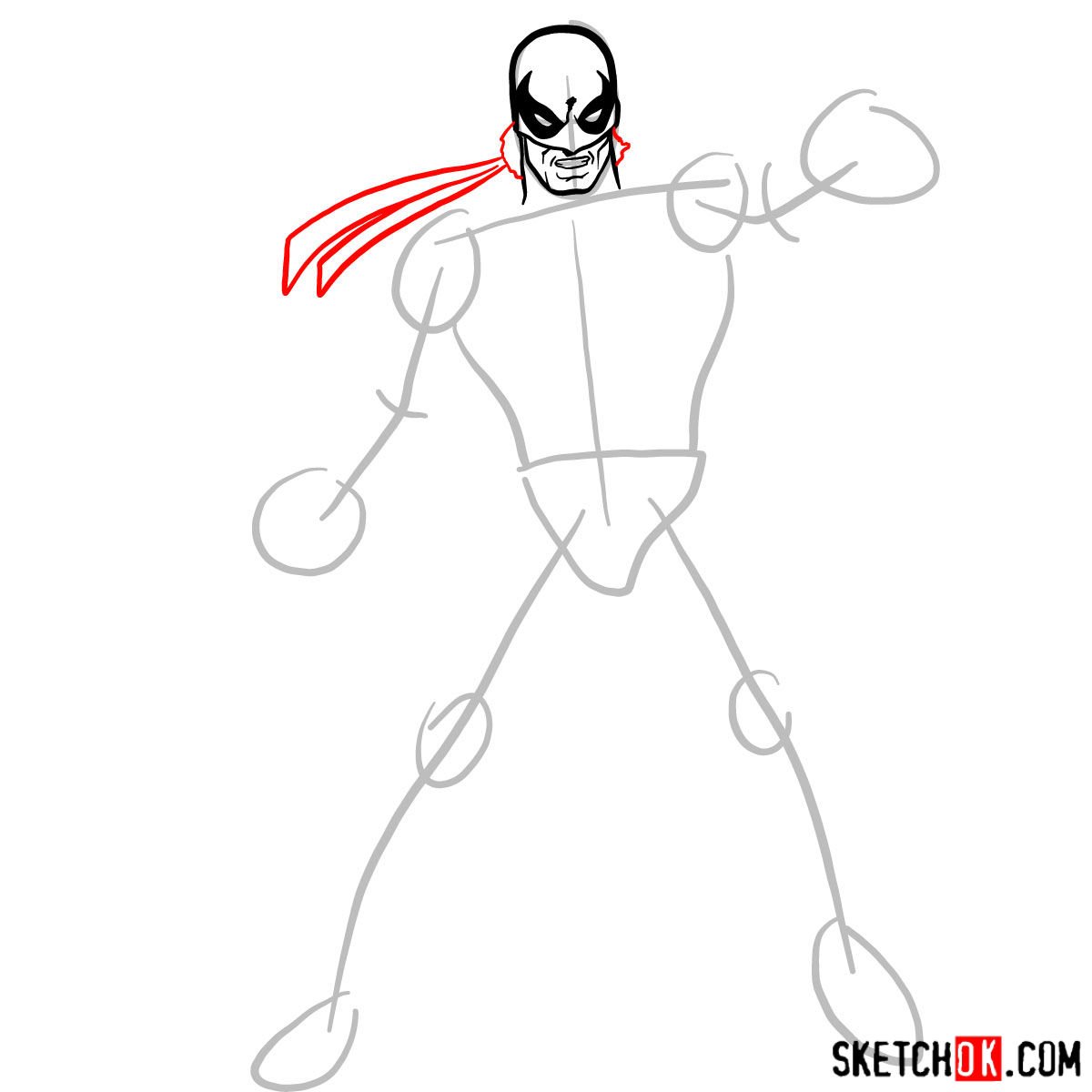 How to draw Iron Fist - Marvel's superhero - step 04
