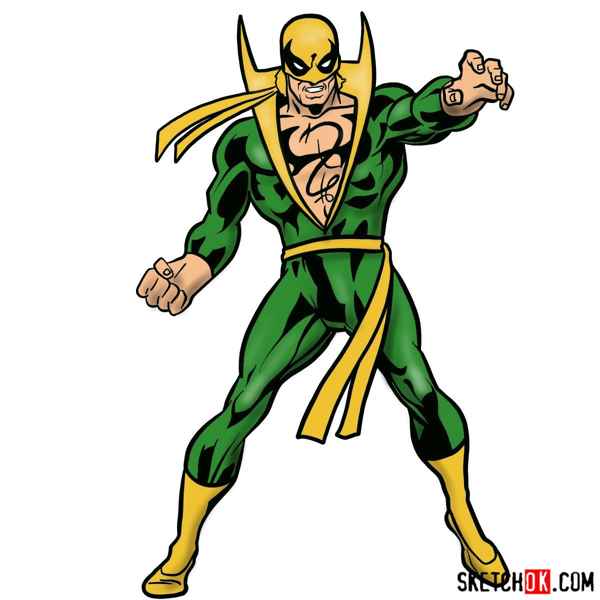 How to draw Iron Fist – Marvel’s superhero