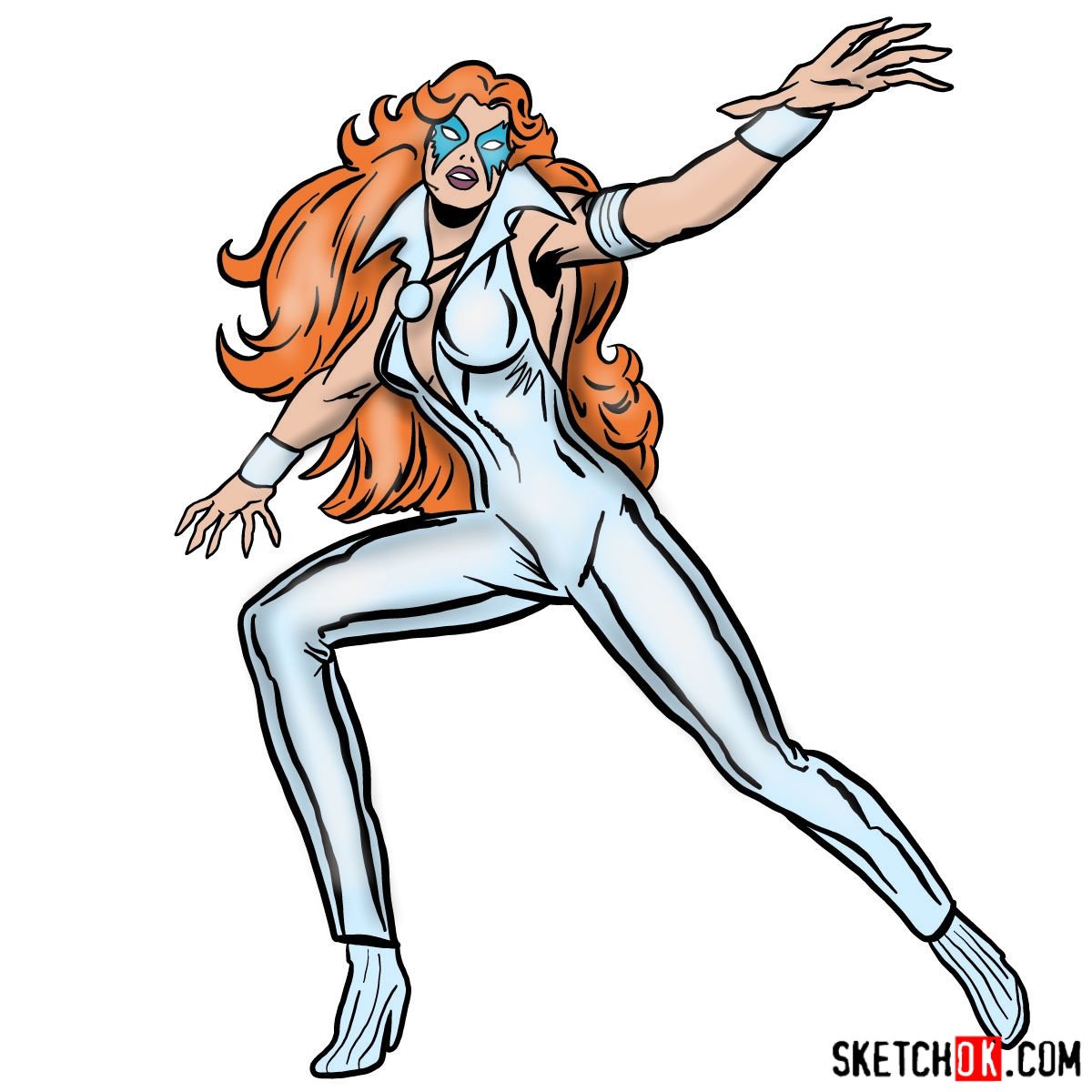 How to draw Dazzler the mutant from X-Men series