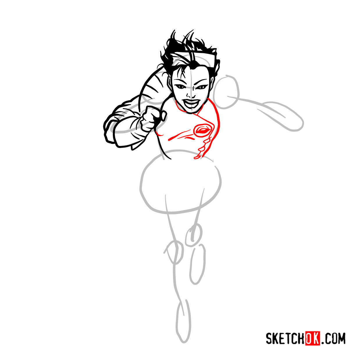 How to draw Jubilee mutant from X-Men series - step 07