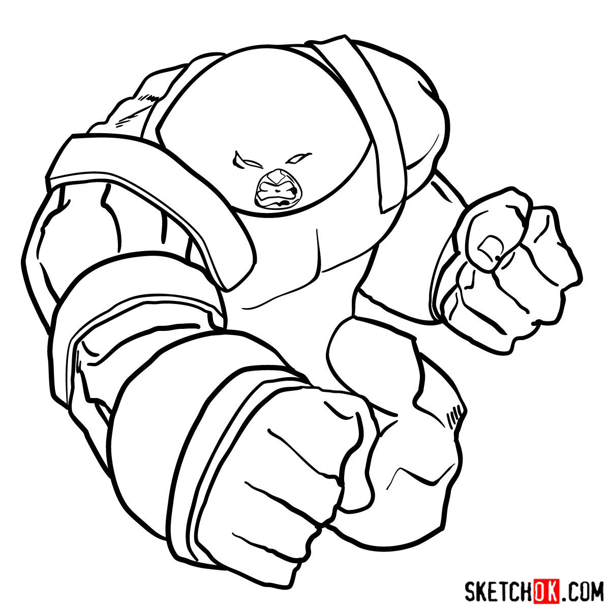 How to draw Juggernaut, the villian from X-Men series - step 13
