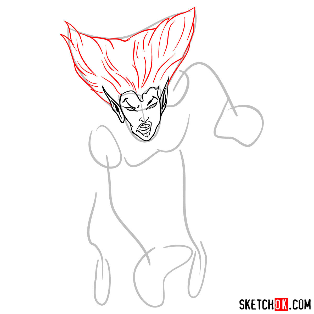 How to draw Wolfsbane, a mutant from X-Men series - step 04