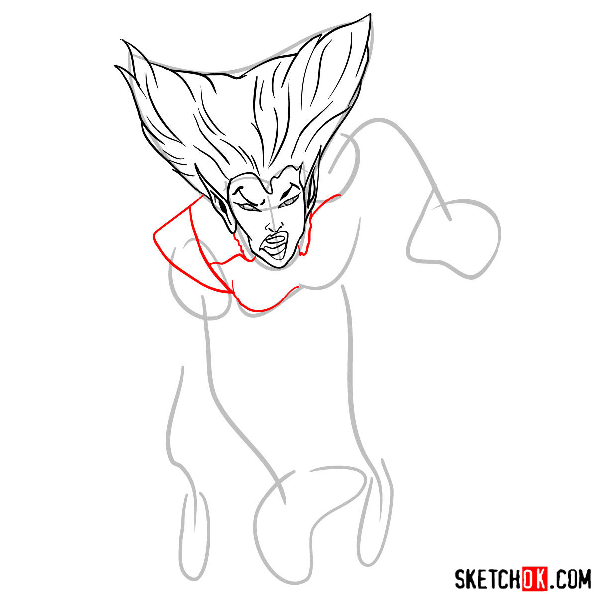 How to draw Wolfsbane, a mutant from X-Men series - step 05