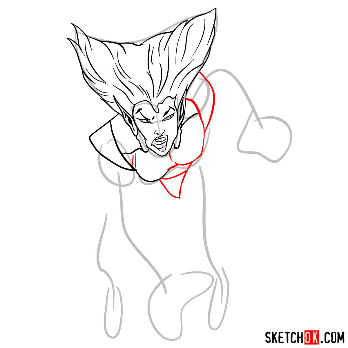 How to draw Wolfsbane, a mutant from X-Men series - step 06