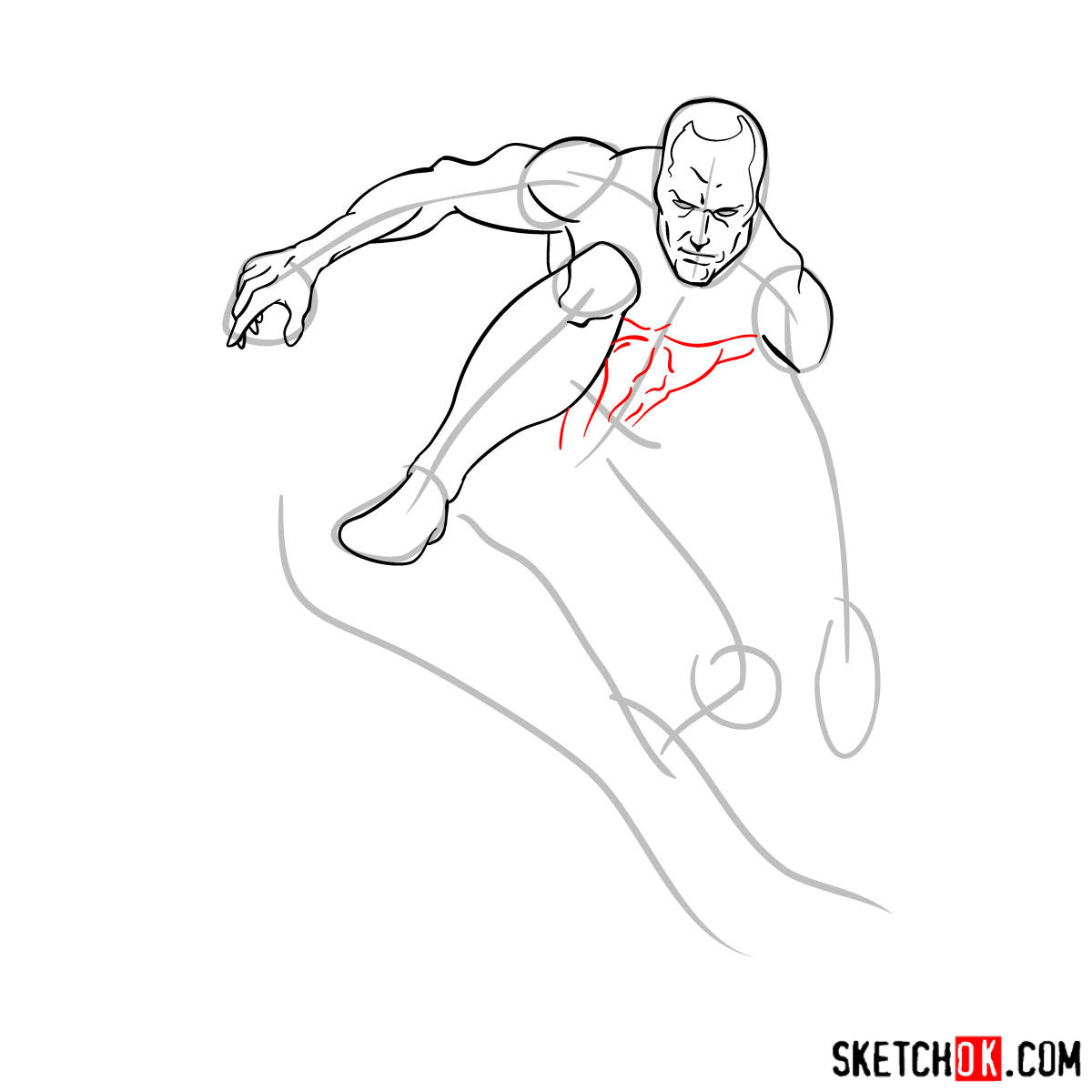 How to draw Iceman - step by step drawing tutorial - step 07