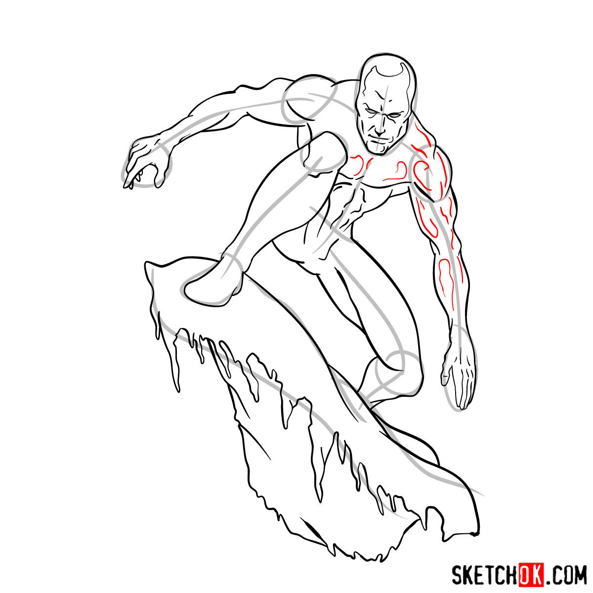 How to draw Iceman - step by step drawing tutorial - step 13