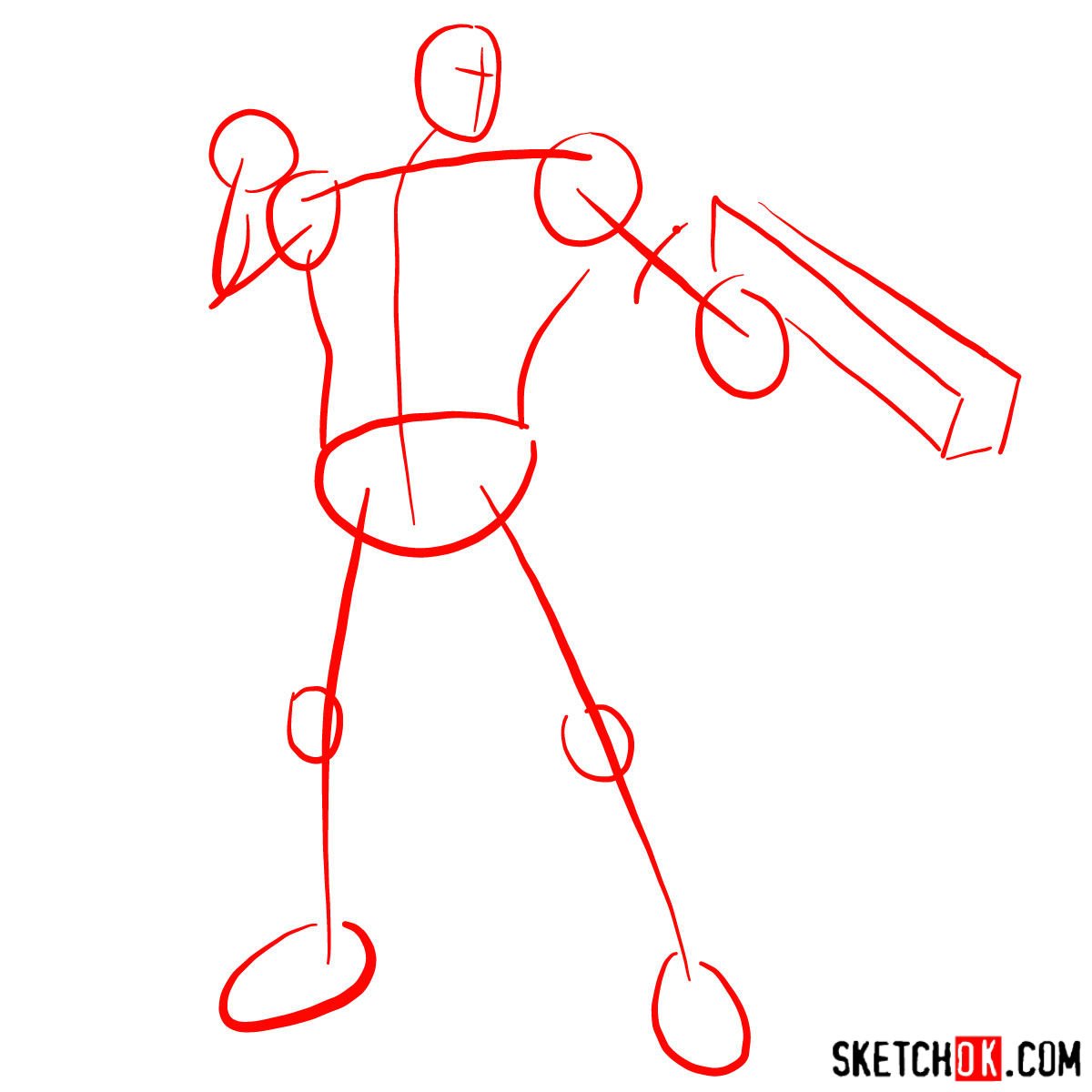 How to draw Lucas Bishop, a mutant from X-Men series - step 01