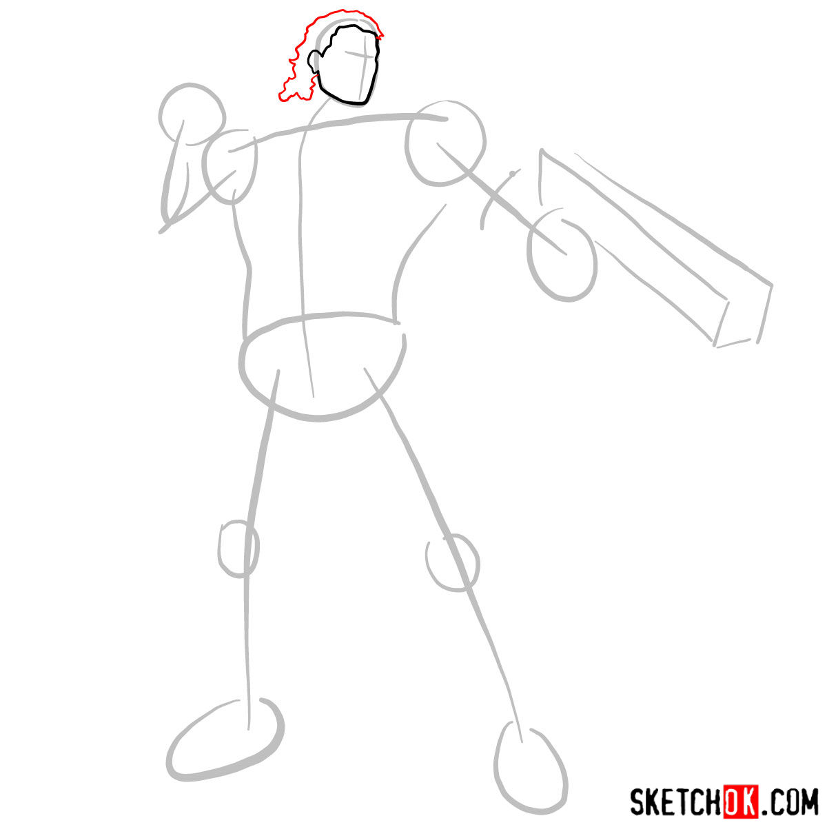 How to draw Lucas Bishop, a mutant from X-Men series - step 03