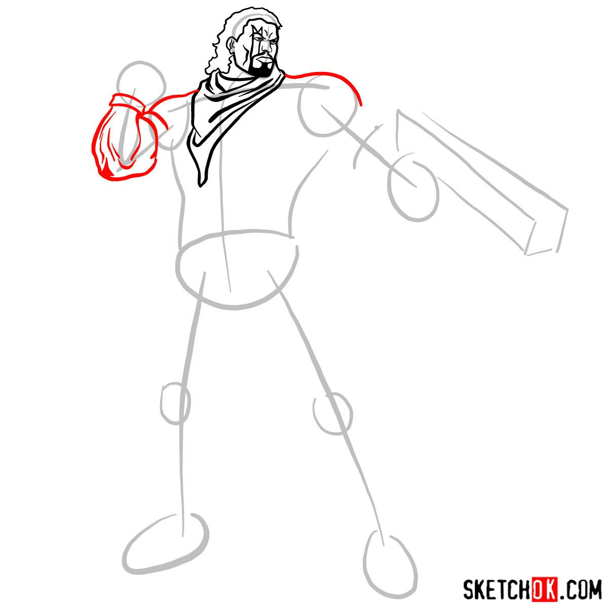 How to draw Lucas Bishop, a mutant from X-Men series - step 07