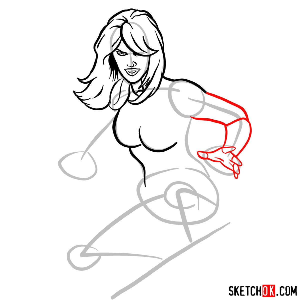 How to draw Black Canary, a DC Comics superheroine - step 05