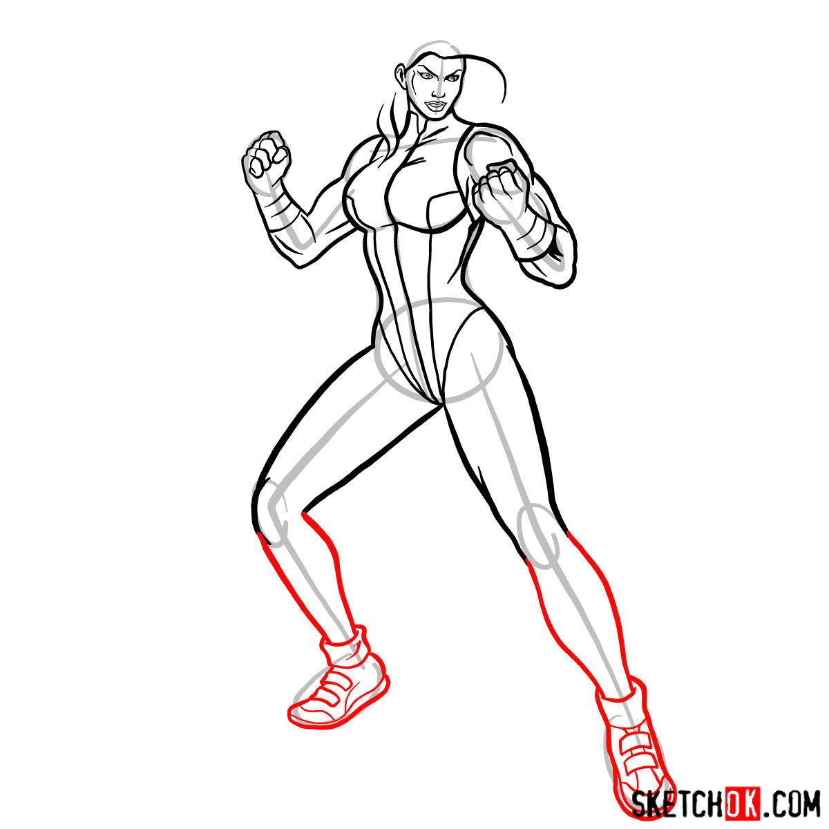 How to draw She-Hulk (Jennifer Walters) from Marvel - step 11