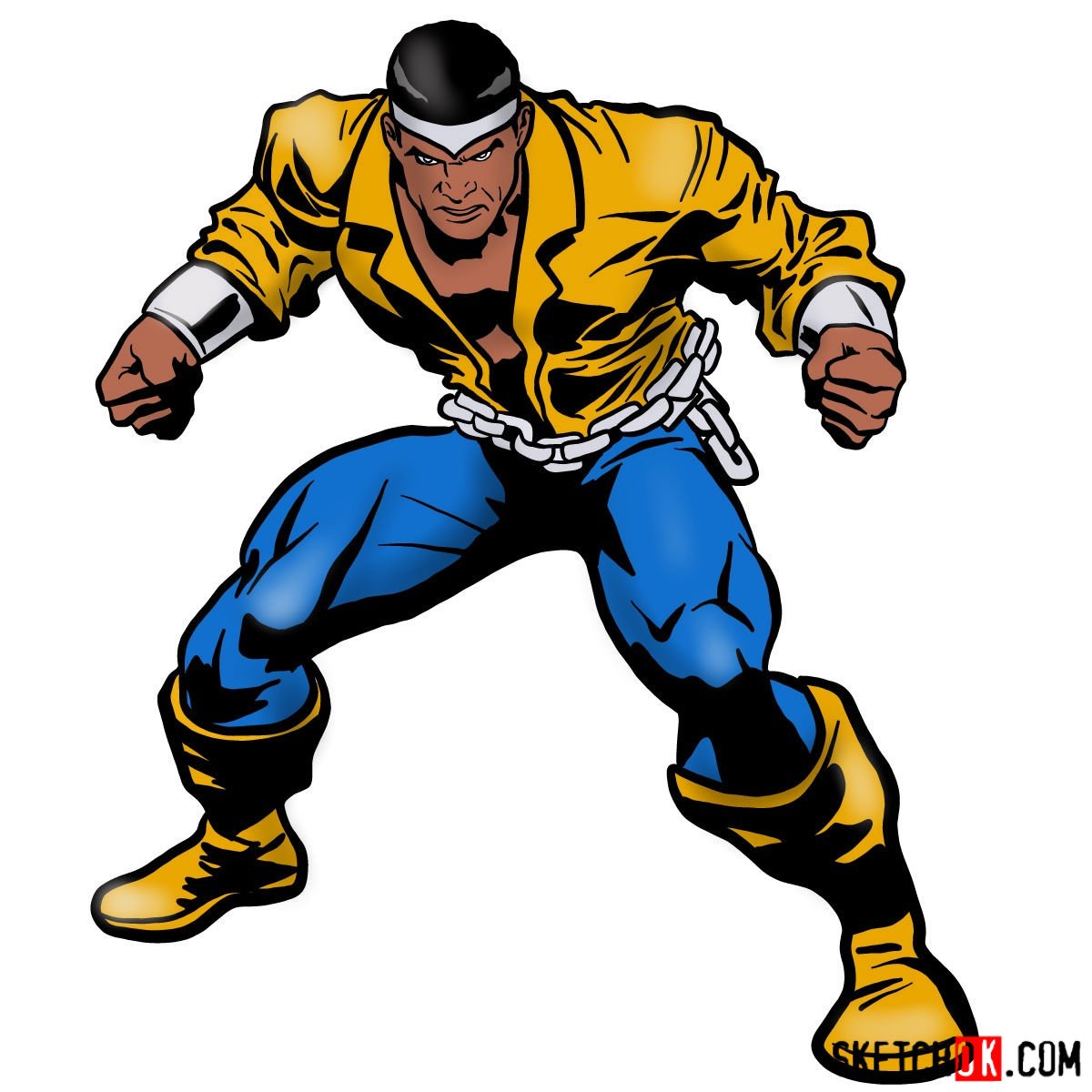 How to draw Luke Cage