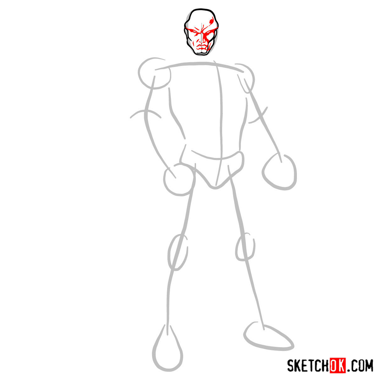How to draw The Martian Manhunter - step 03