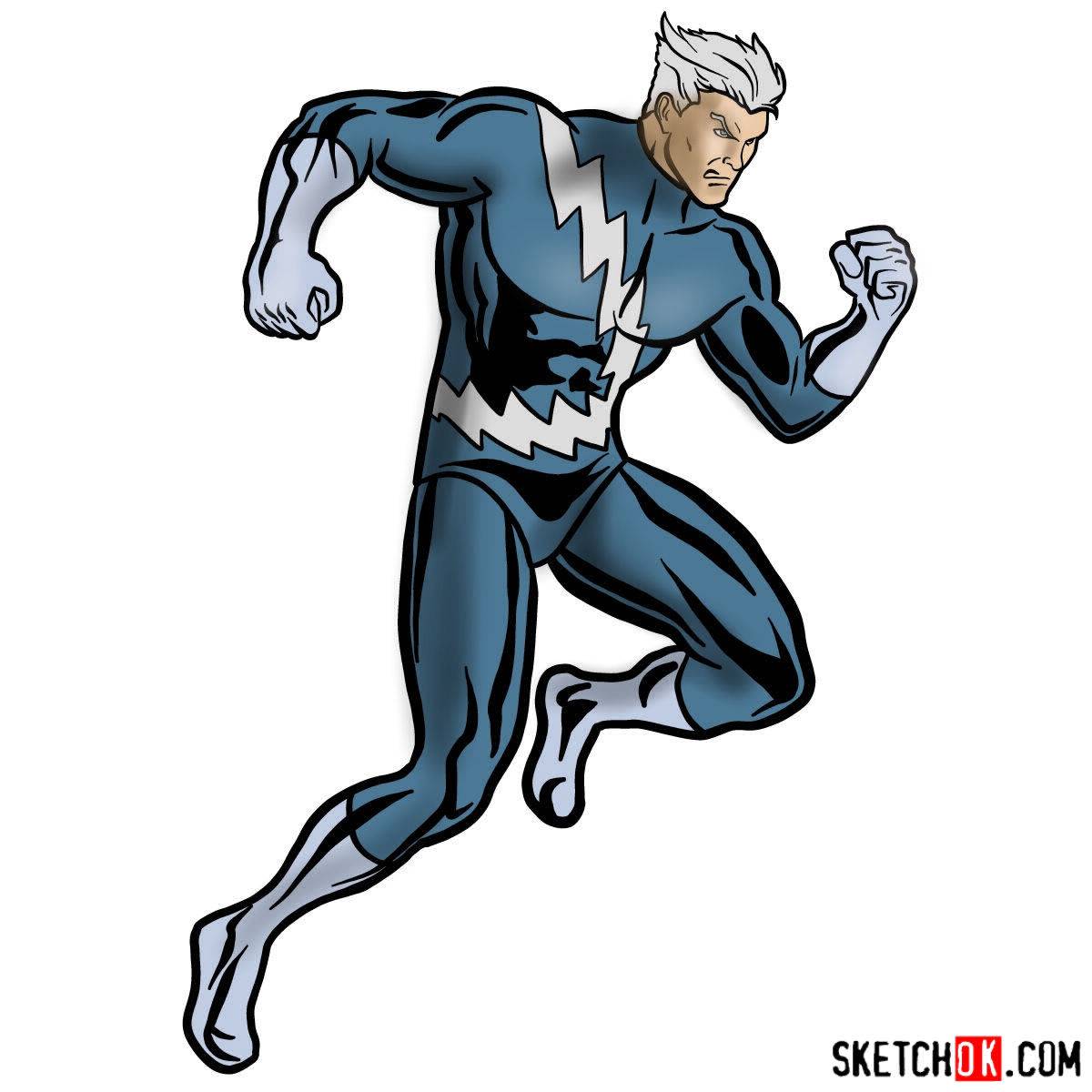 How to draw Quicksilver from Marvel Comics