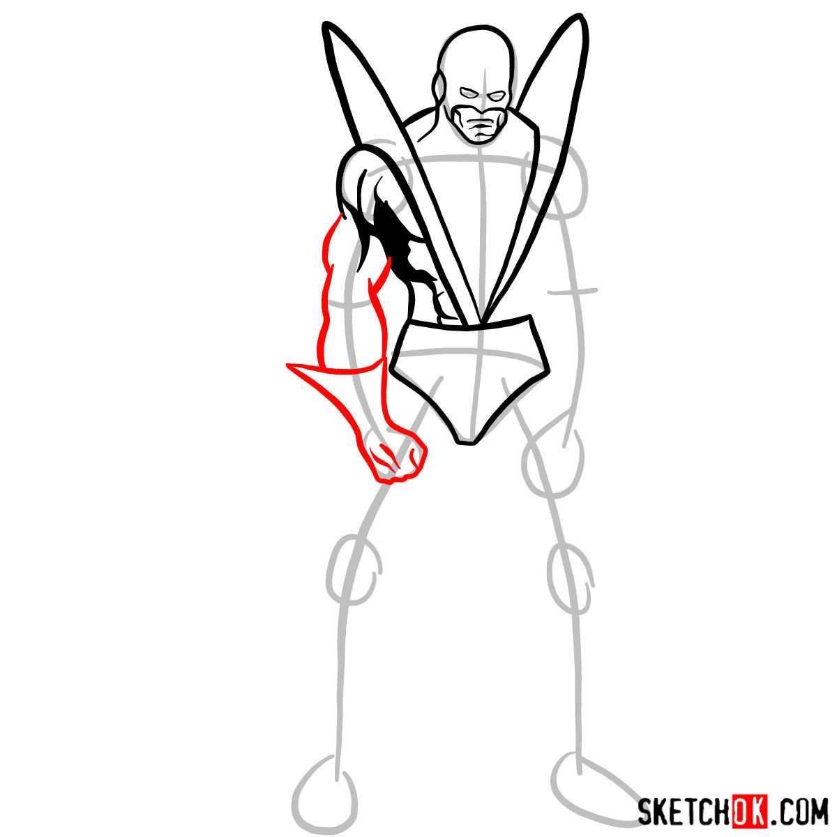 How to draw Yellowjacket (Henry Pym) from Marvel - step 07