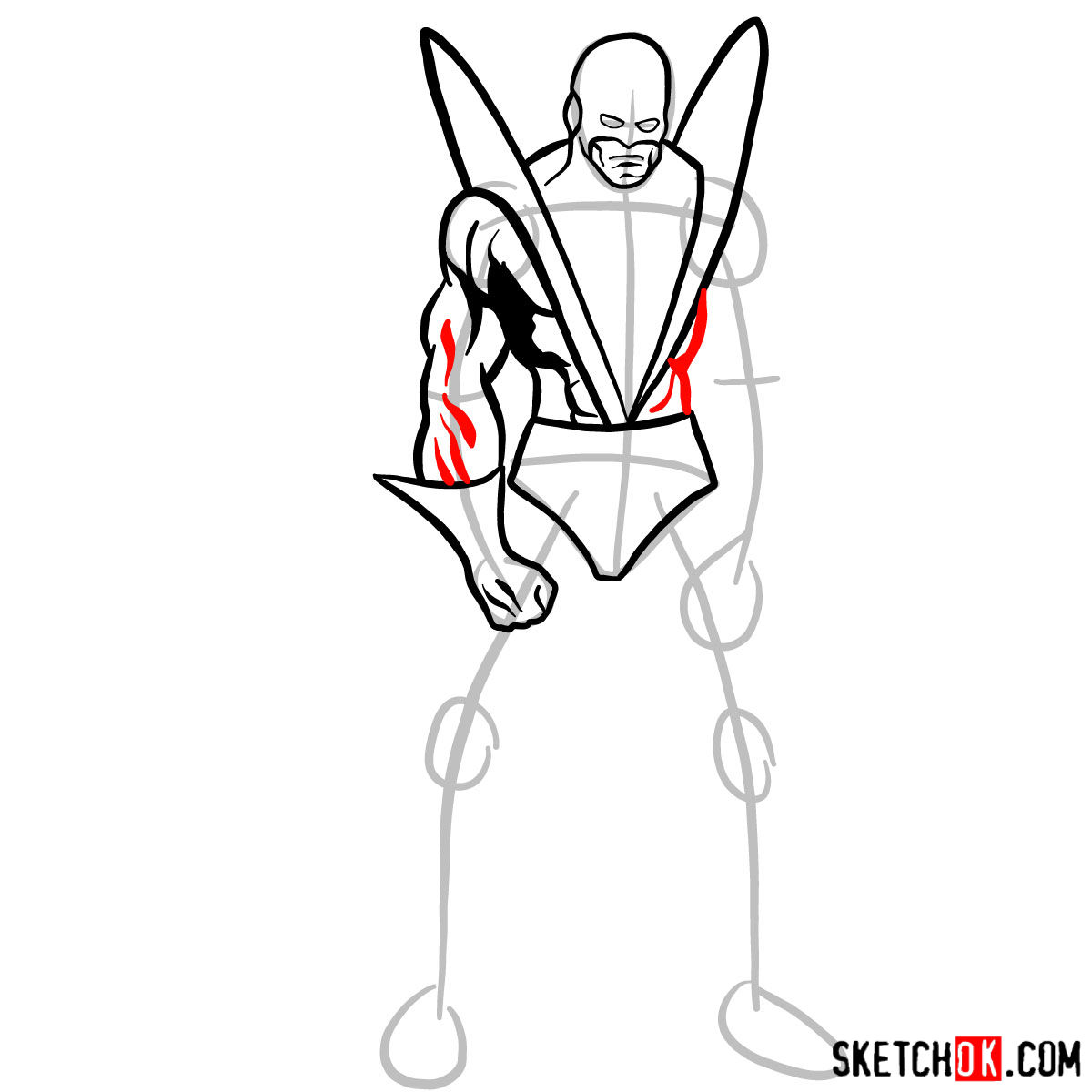 How to draw Yellowjacket (Henry Pym) from Marvel - step 08