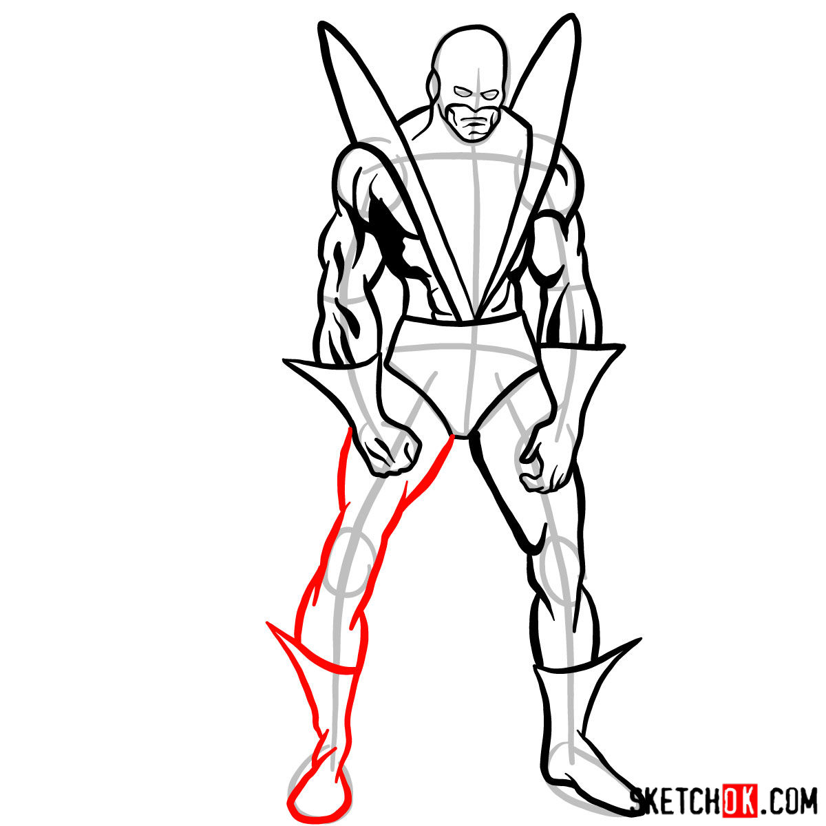How to draw Yellowjacket (Henry Pym) from Marvel - step 11