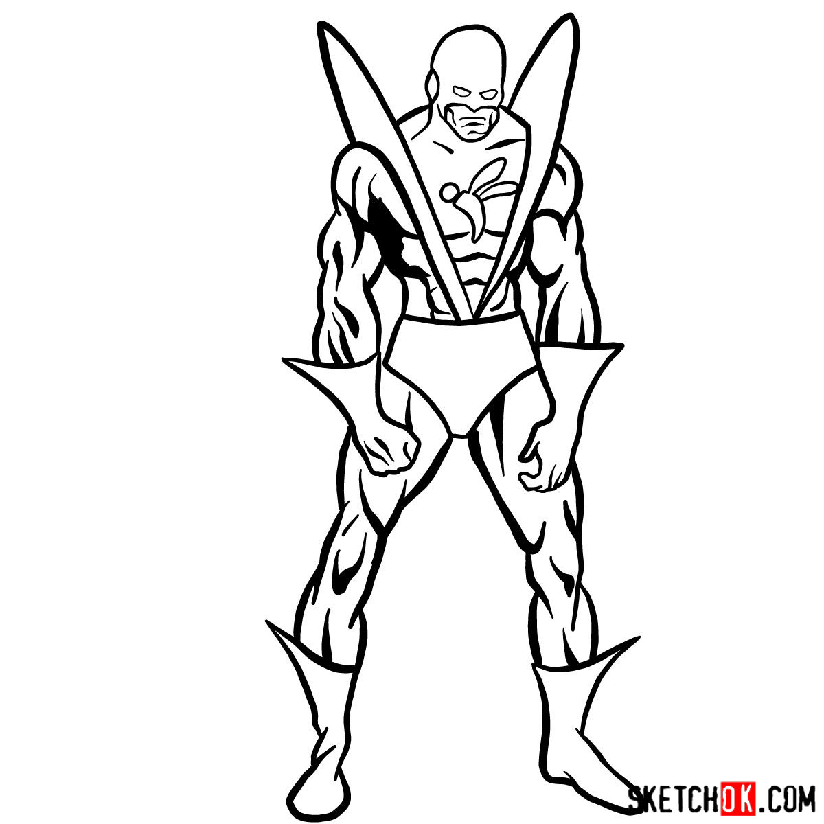 How to draw Yellowjacket (Henry Pym) from Marvel - step 14