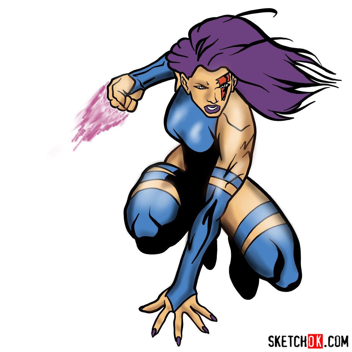 How to draw Psylocke from X-Men