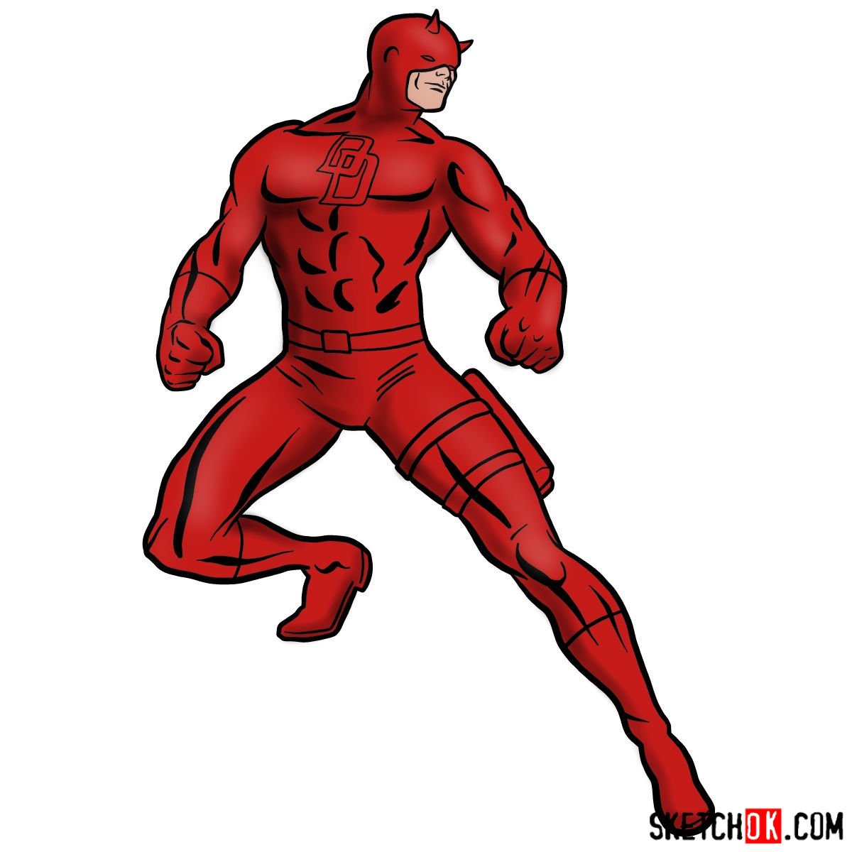 How to draw Daredevil from Marvel
