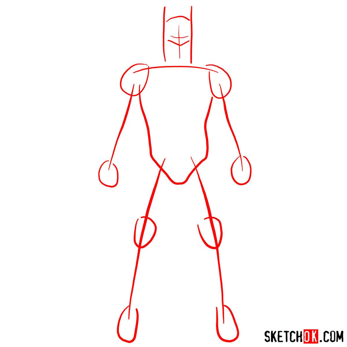 How to draw Batman in classic suit - step 01