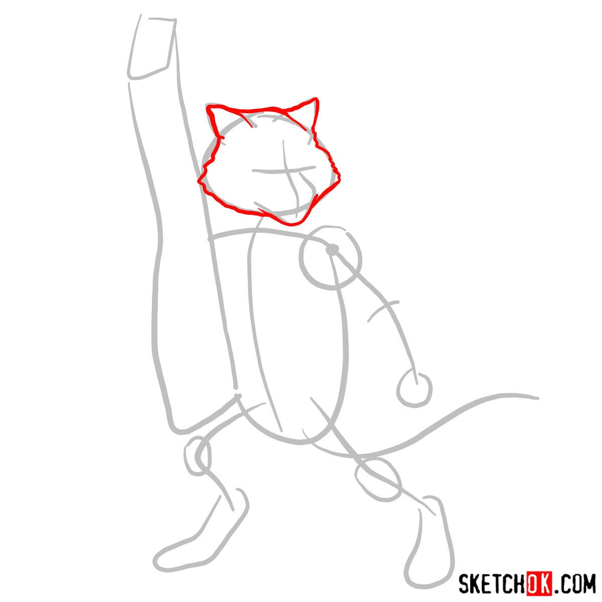 How to draw Rocket Raccoon - step 02